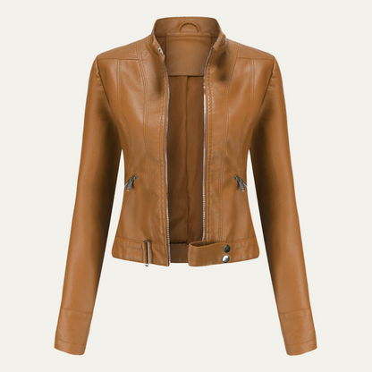 Women’s Fitted Faux Leather Jacket