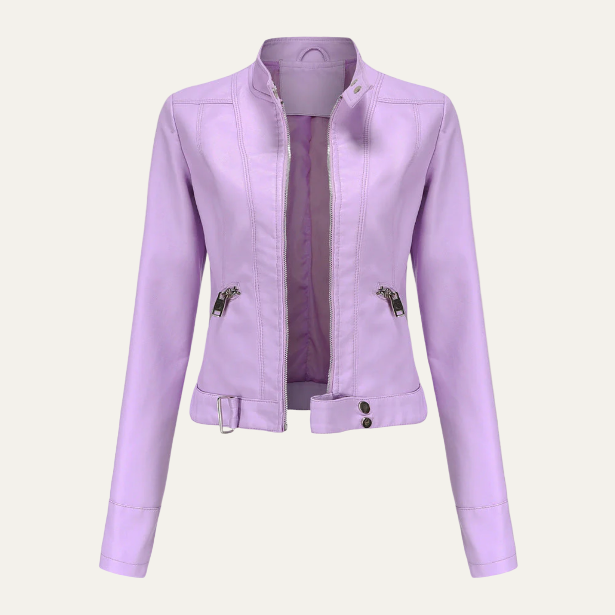 Women’s Fitted Faux Leather Jacket