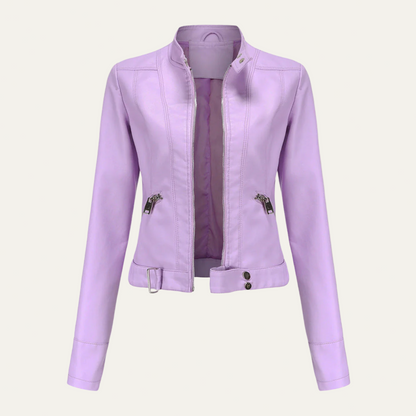 Women’s Fitted Faux Leather Jacket