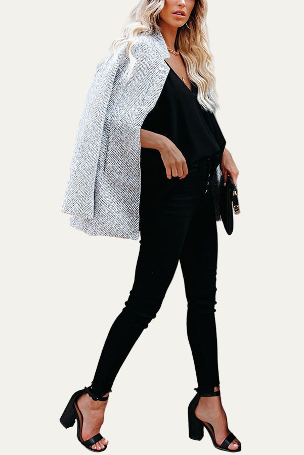 Women’s Textured Tweed Mid-Length Jacket