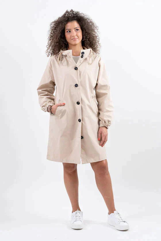 Women’s A-Line Hooded Mid-Thigh Raincoat