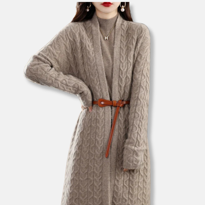 Women’s Longline Cable Knit Cardigan