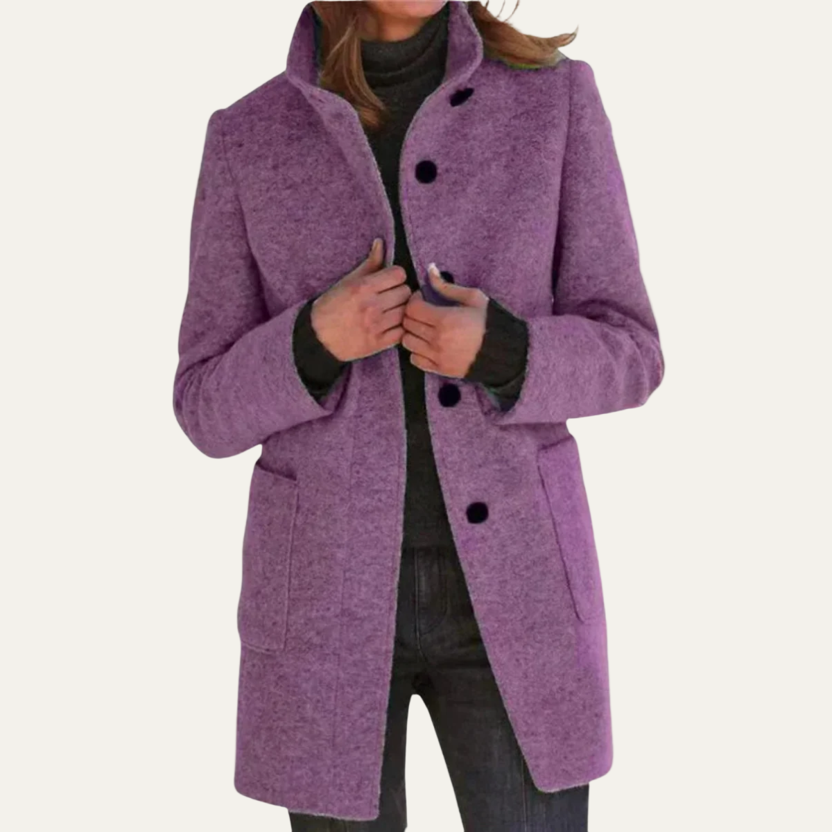Women’s Elegant High-Collar Coat