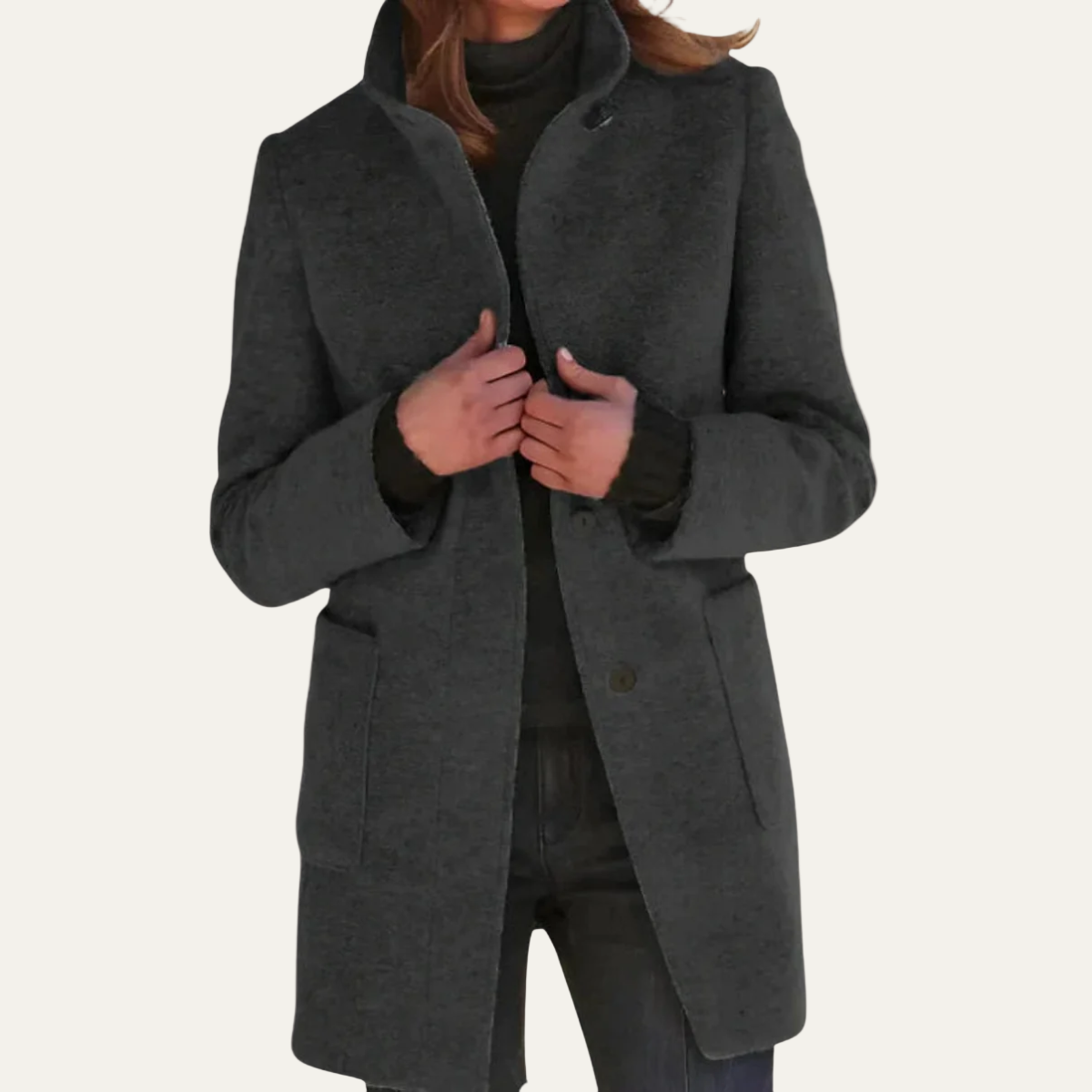 Women’s Elegant High-Collar Coat