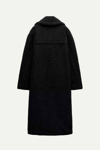 Women’s Plush Longline Teddy Coat