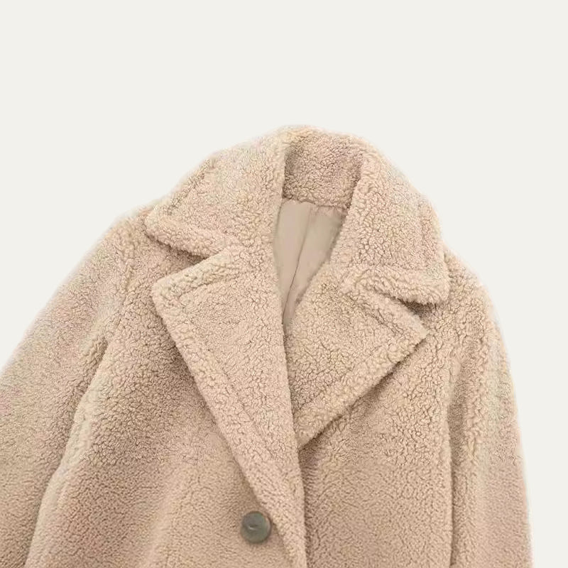 Women’s Plush Longline Teddy Coat