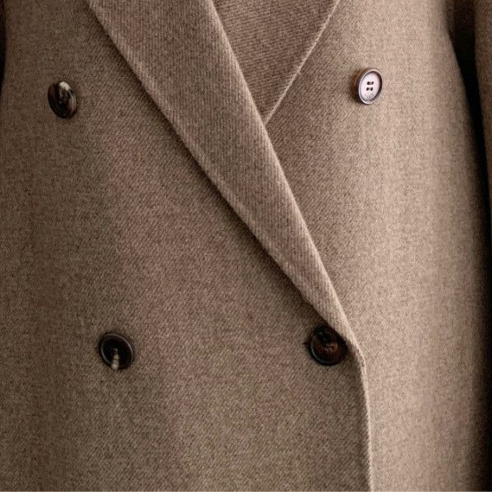 Women’s Elegant Double-Breasted Long Overcoat