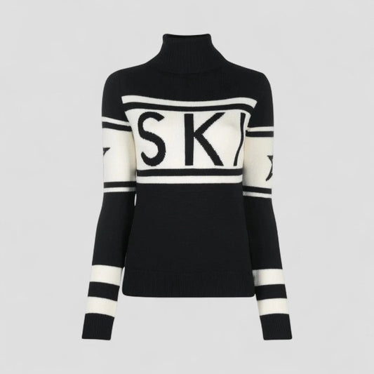 Women's Merino Wool Ski Jumper with Turtleneck Winter Knit