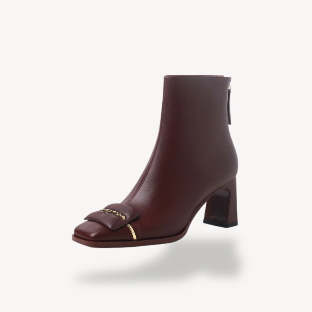 Women’s Retro Leather Bow Ankle Boots
