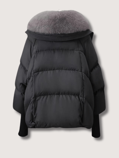 Women’s Fur Collar Cropped Puffer Jacket
