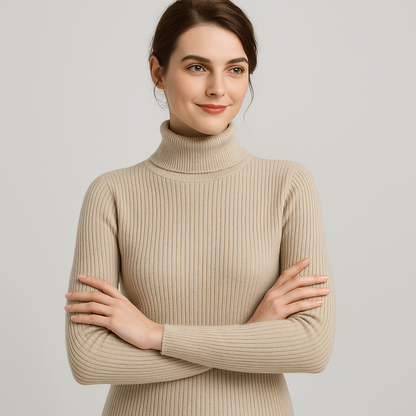 Women’s Ribbed Turtleneck Classic Sweater