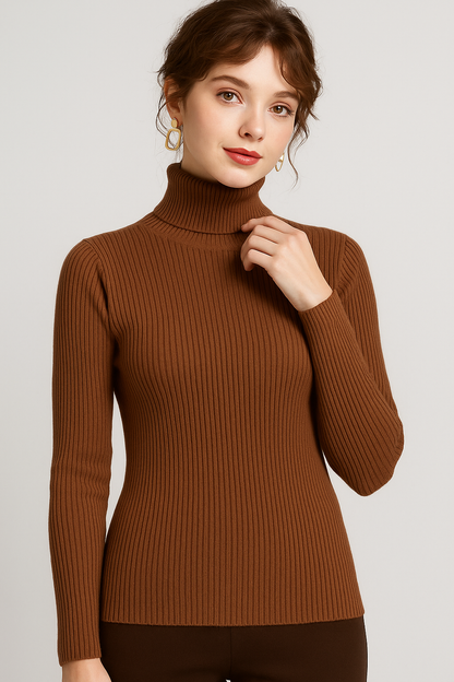 Women’s Ribbed Turtleneck Classic Sweater
