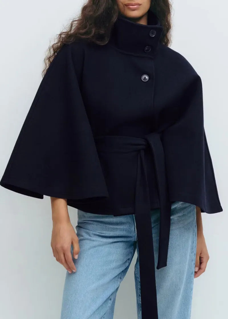 Women’s Elegant Tie-Belt Cape