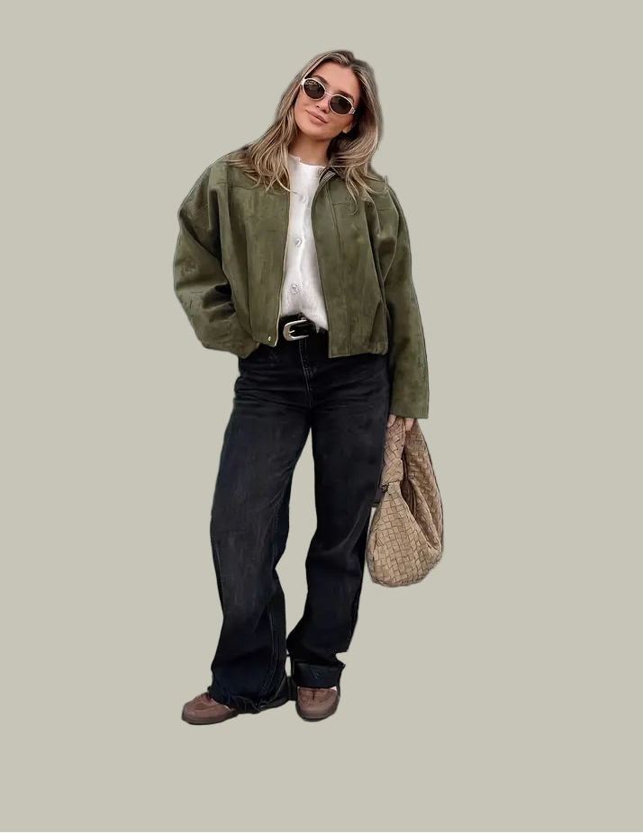 Women’s Oversized Cropped Bomber Jacket