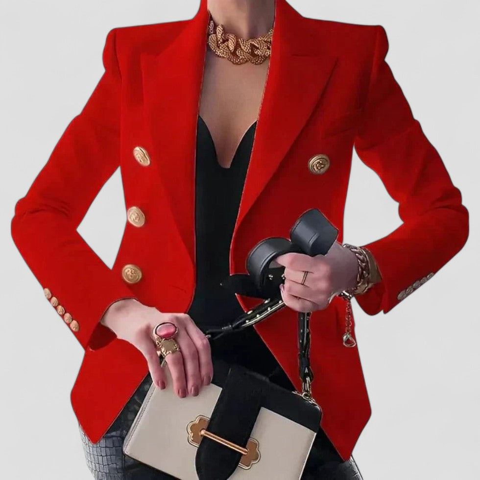 Women’s Elegant Double-Breasted Short Blazer