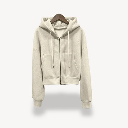 Women’s Double Zipper Cotton Hoodie