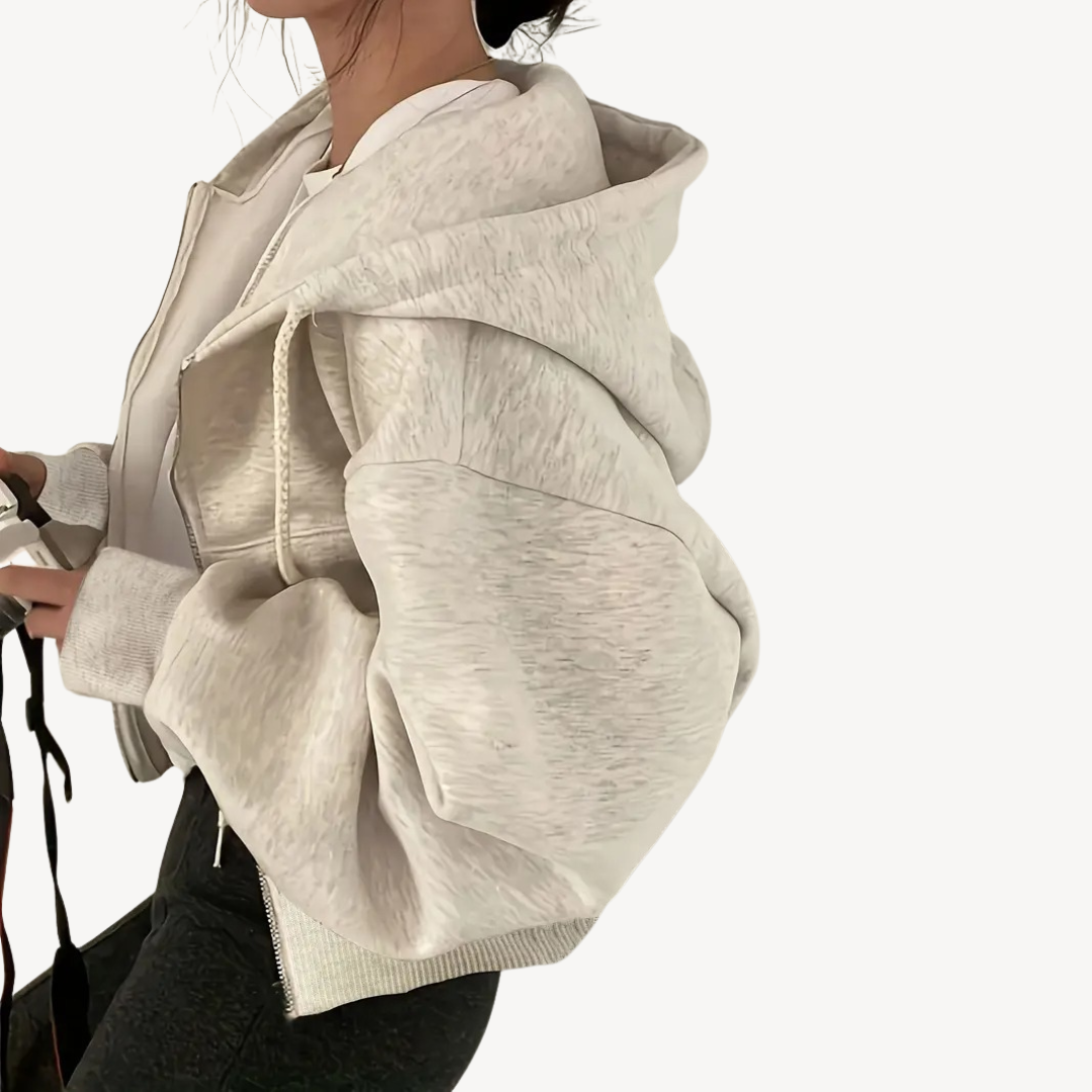Women’s Double Zipper Cotton Hoodie