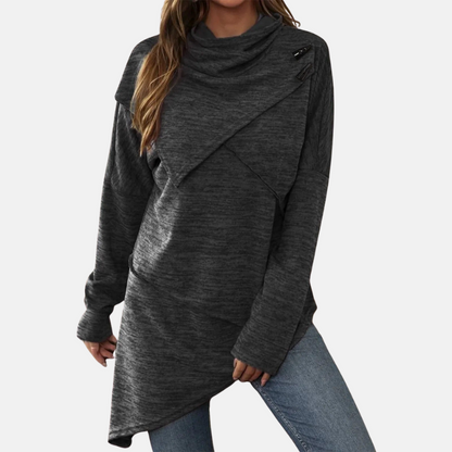 Women’s Asymmetrical Cowl-Neck Tunic