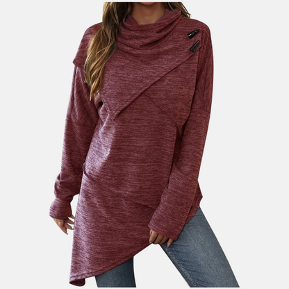 Women’s Asymmetrical Cowl-Neck Tunic