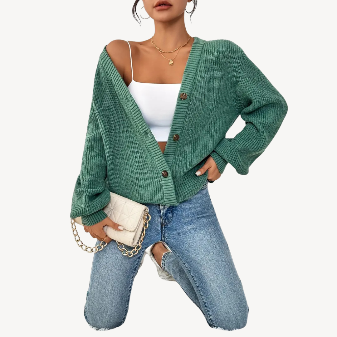 Women’s Long Sleeve Button Front Cardigan