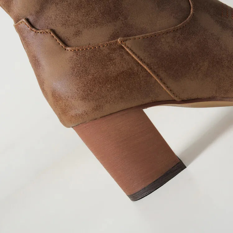 Women’s Faux Leather Knee-High Cowboy Boots