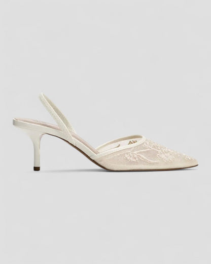 Women’s Floral Mesh Slingback Heels