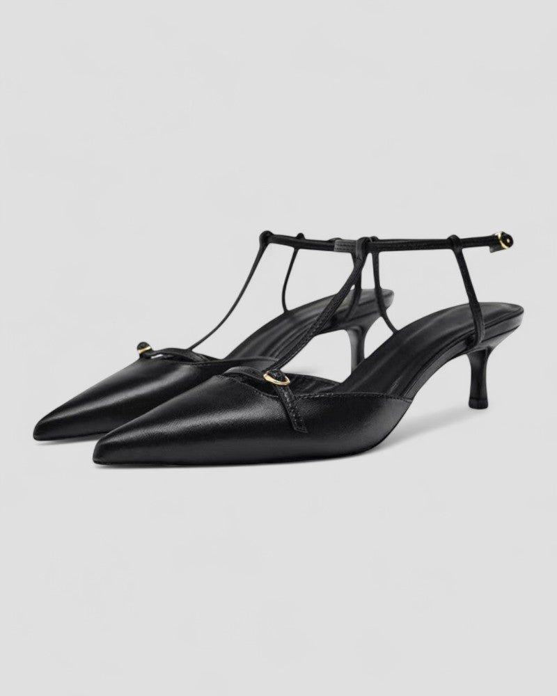 Women’s Leather Pointed Strap Heels