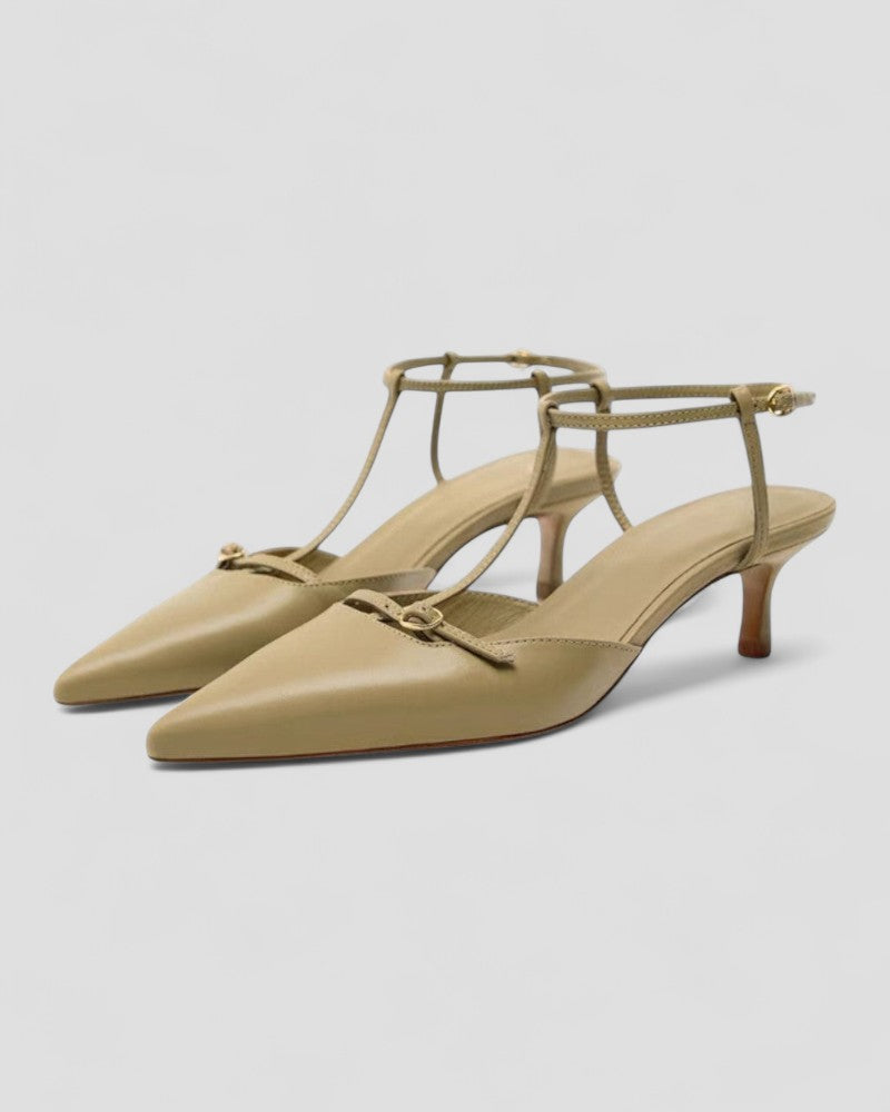 Women’s Leather Pointed Strap Heels