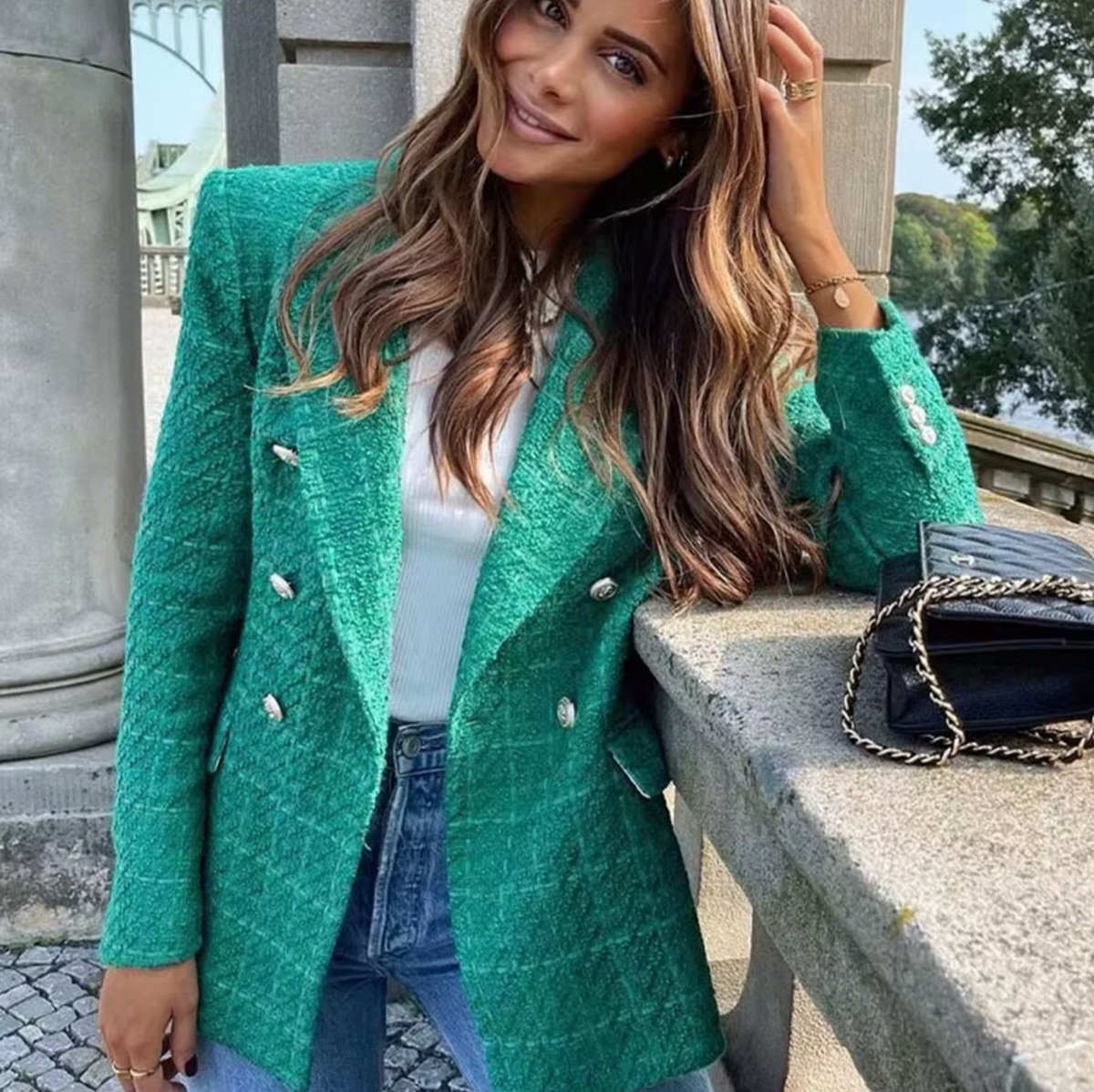 Womens Tweed Blazer