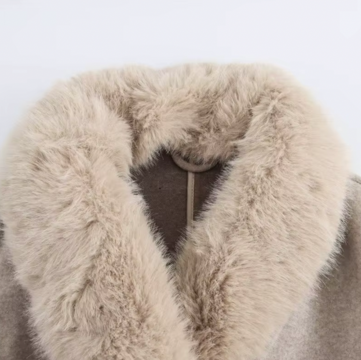 Wool Trench Coat With Fur For Women