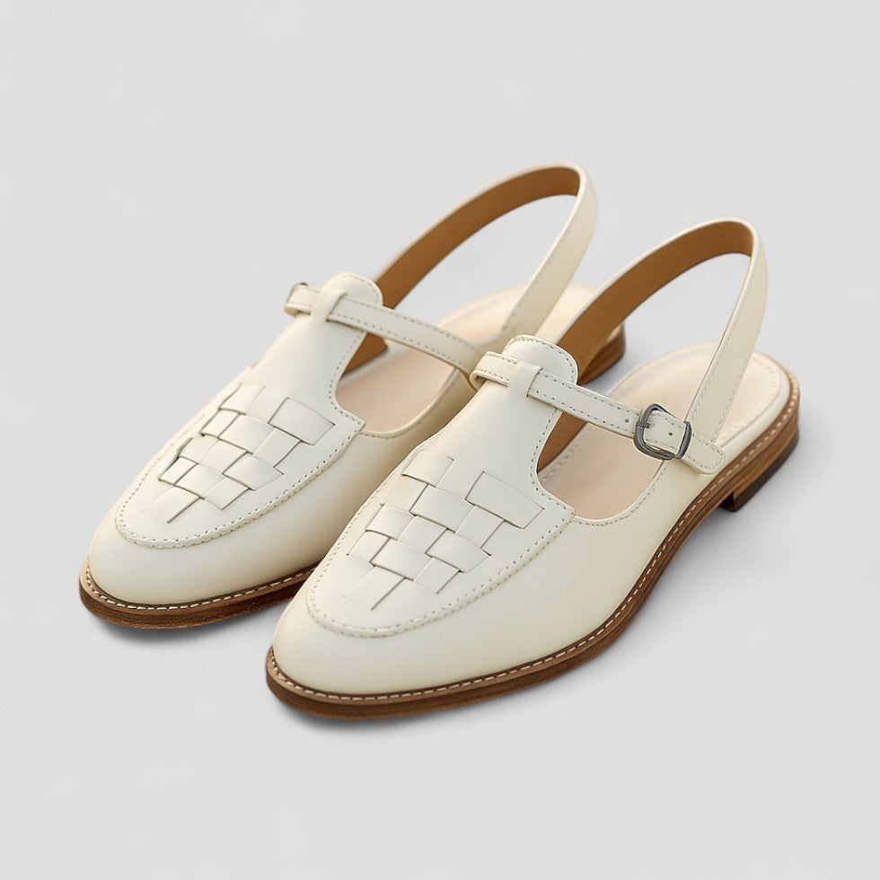 Women’s Woven Leather Slingback Sandals