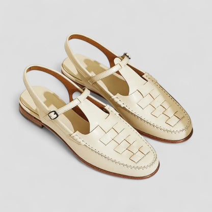 Women’s Woven Leather Slingback Sandals