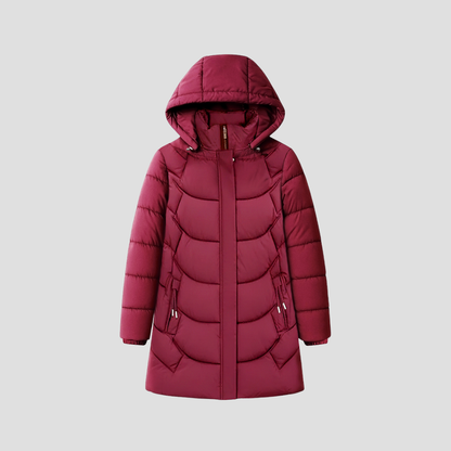 Women’s Mid Length Quilted Fitted Puffer Coat