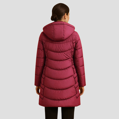 Women’s Mid Length Quilted Fitted Puffer Coat