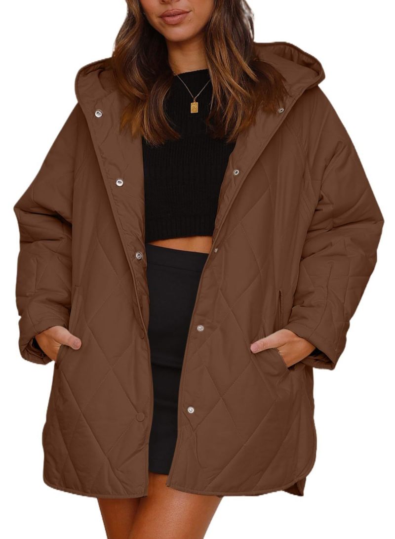 Women’s Diamond Quilted Jacket with Buttons