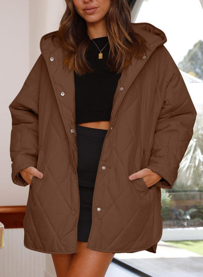 Women’s Diamond Quilted Jacket with Buttons