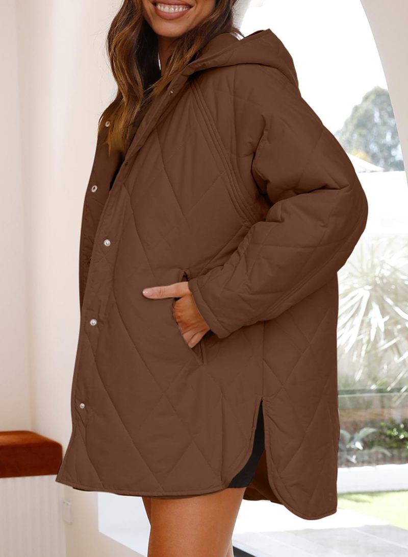 Women’s Diamond Quilted Jacket with Buttons