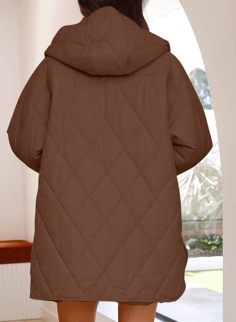 Women’s Diamond Quilted Jacket with Buttons
