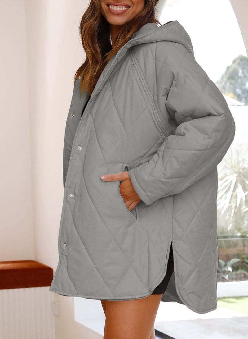 Women’s Diamond Quilted Jacket with Buttons