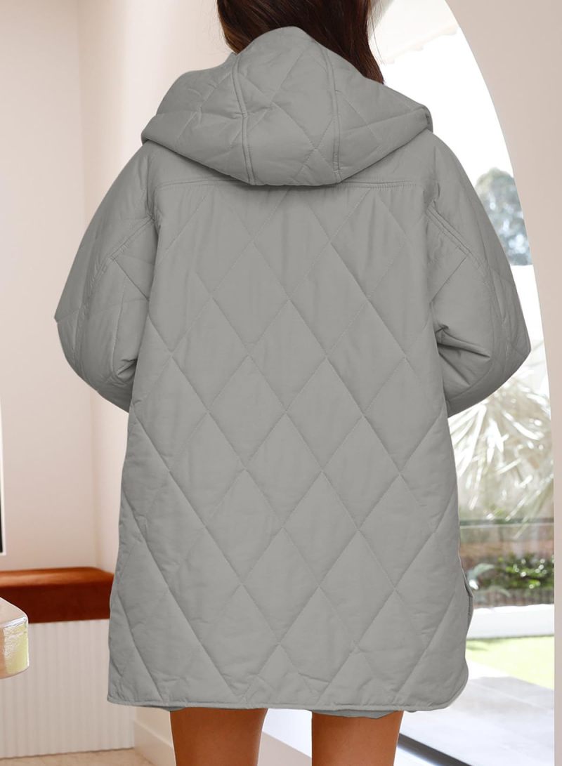Women’s Diamond Quilted Jacket with Buttons