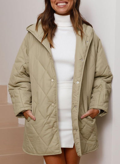 Women’s Diamond Quilted Jacket with Buttons