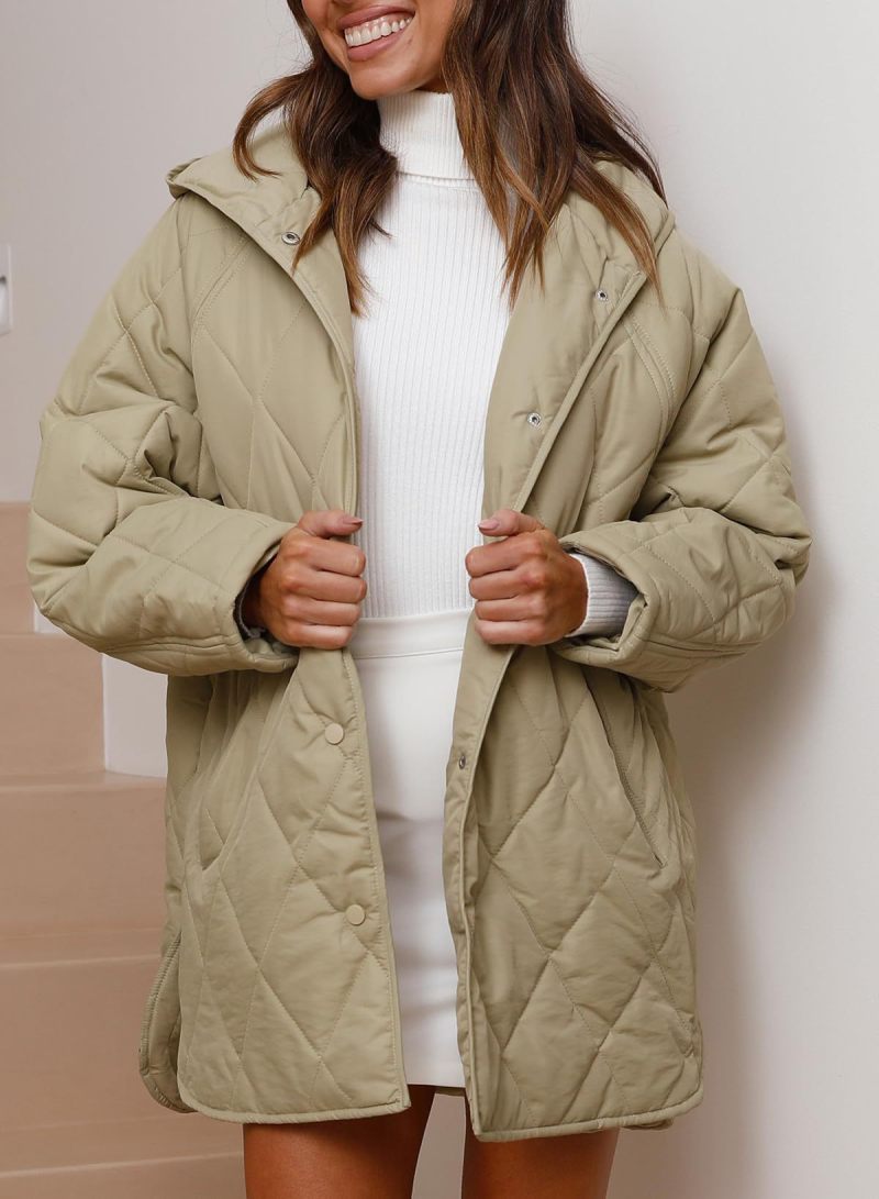 Women’s Diamond Quilted Jacket with Buttons