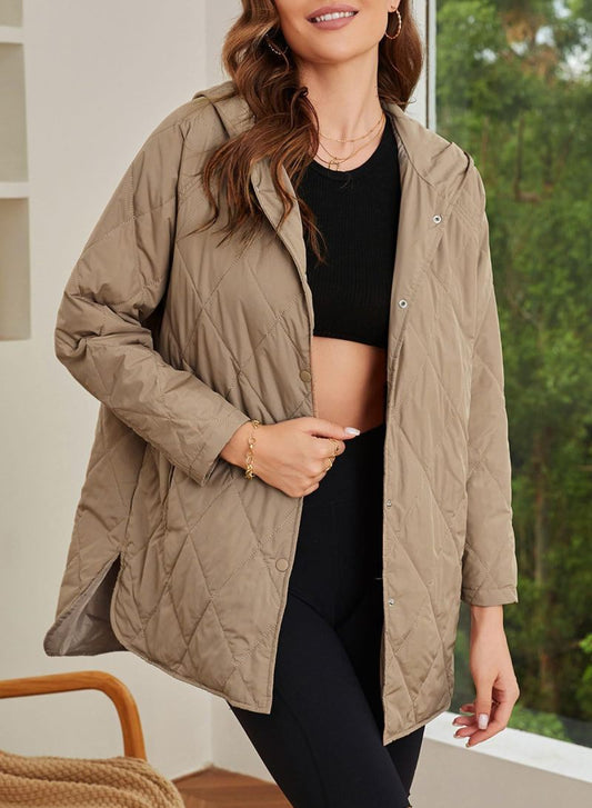 Women’s Diamond Quilted Jacket with Buttons