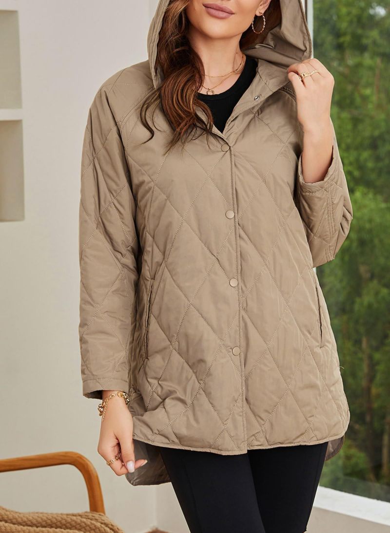 Women’s Diamond Quilted Jacket with Buttons