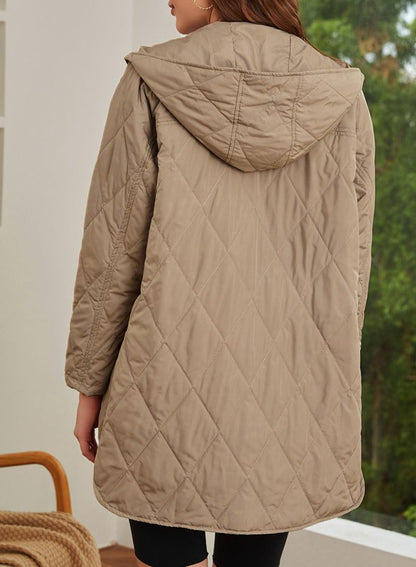 Women’s Diamond Quilted Jacket with Buttons