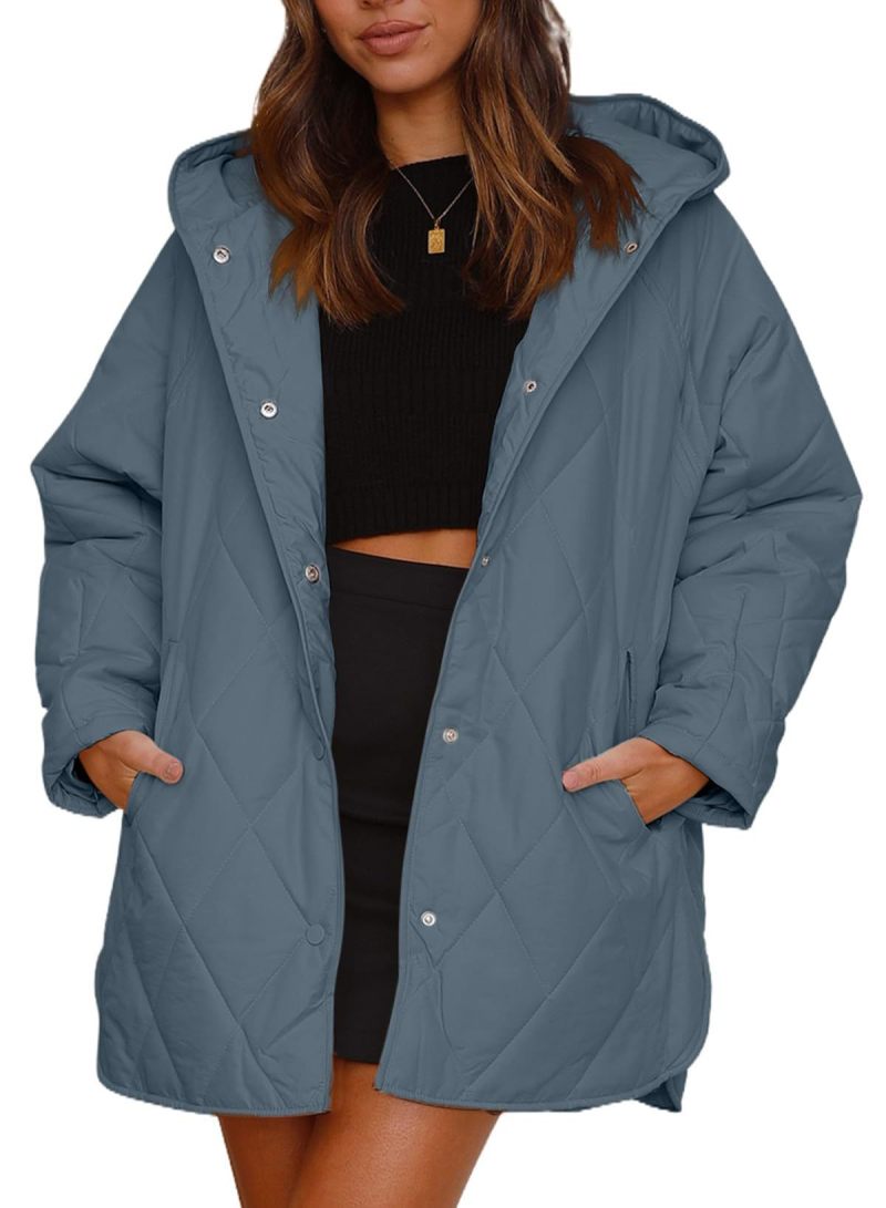 Women’s Diamond Quilted Jacket with Buttons