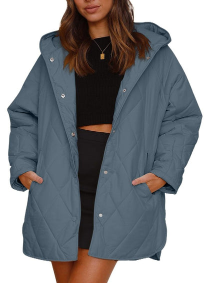 Women’s Diamond Quilted Jacket with Buttons