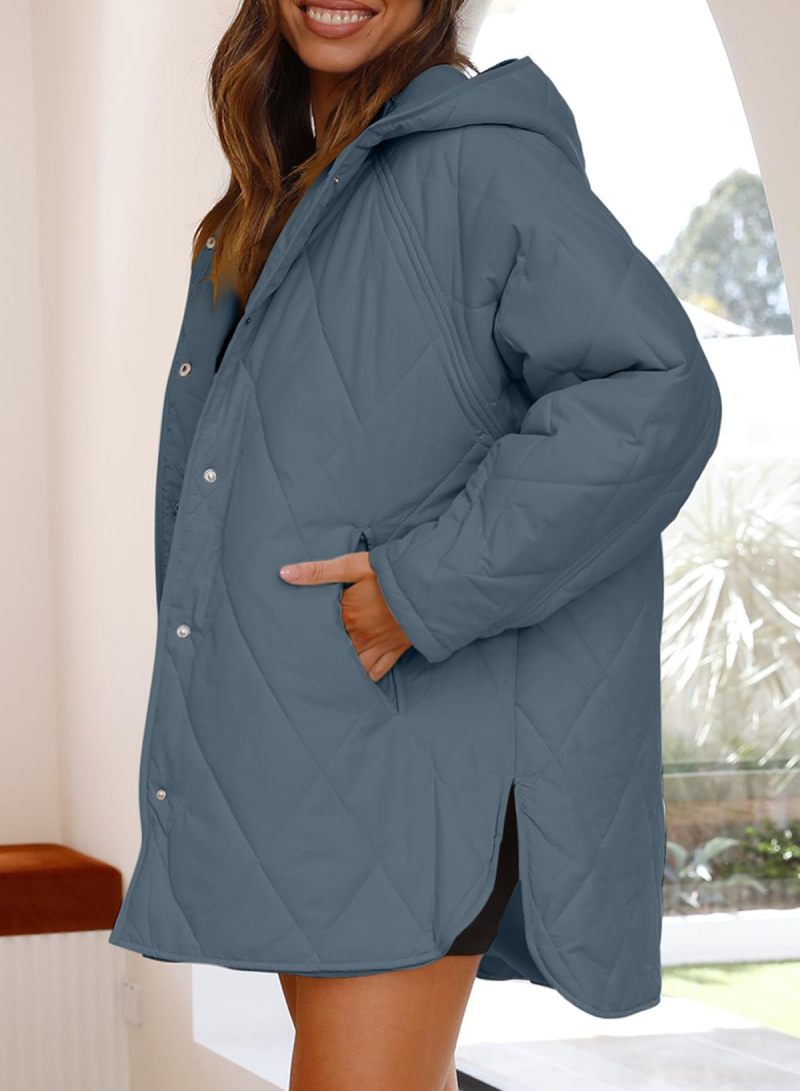 Women’s Diamond Quilted Jacket with Buttons