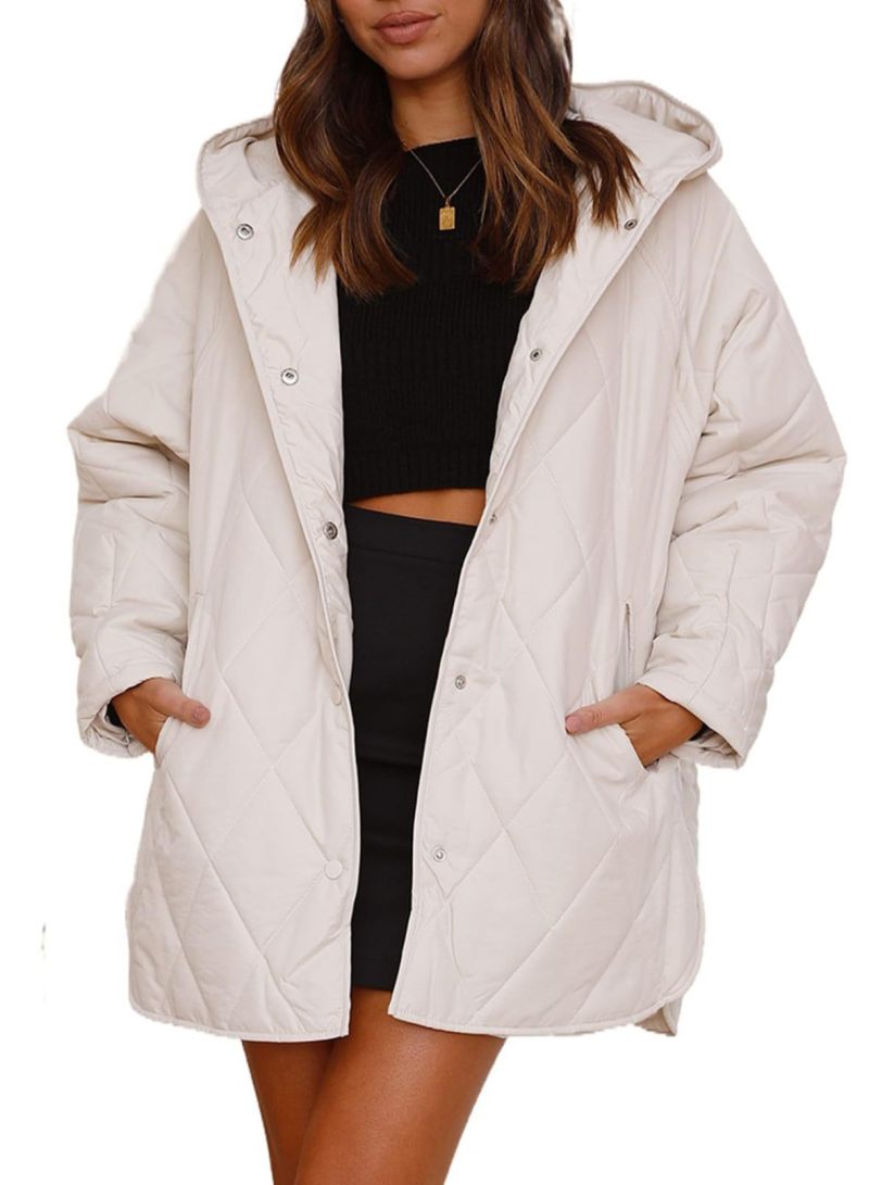 Women’s Diamond Quilted Jacket with Buttons