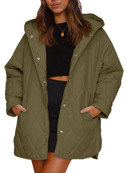 Women’s Diamond Quilted Jacket with Buttons